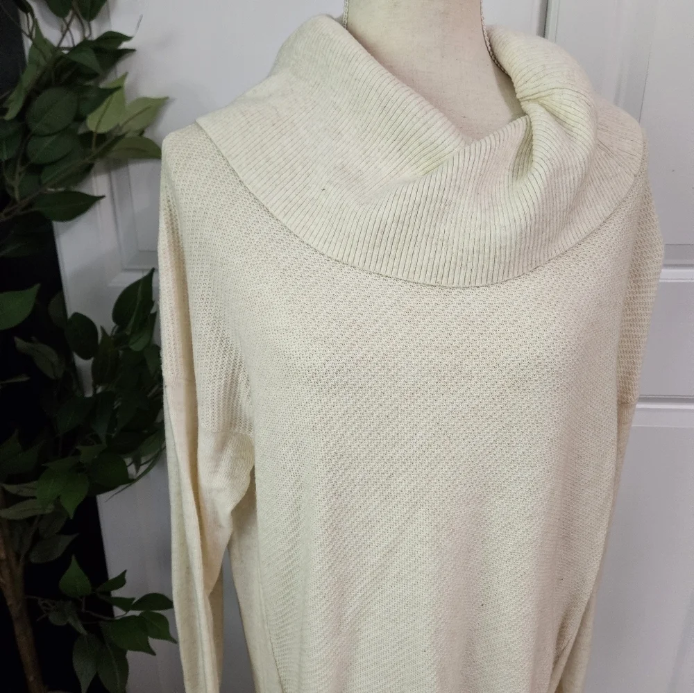 Cozy Cream Cowl Neck Sweater DRESS